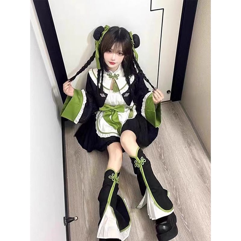 新年服服飾中華風メイドlolita改良チャイナドレセットロリータ軽loスカート