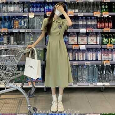 【2025新作入荷】半袖ワンピース ロング ミモレ丈 スカート レディース ファッション 個性的 レトロ クール きれいめ ガーリー キュート シンプ