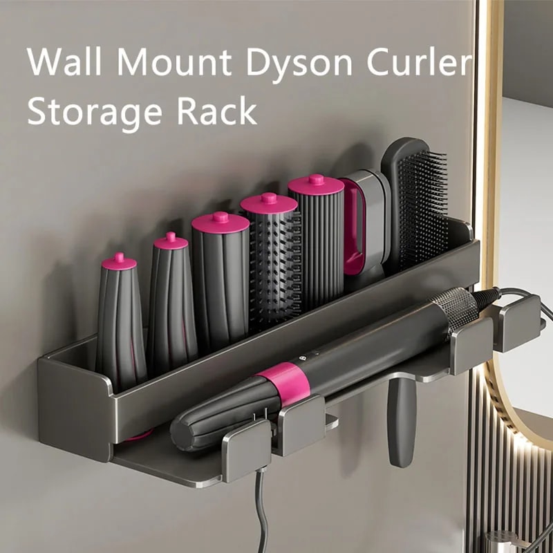 壁に掛けるヘアカーラー ヘアドライヤー 穴のない棚 バスルームアクセサリー