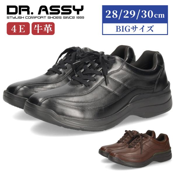 ドクターアッシー ビッグサイズ 革靴 メンズ 本革 4E 幅広 撥水 ファスナー 大きいサイズ ビジネスシューズ Dr.ASSY DR8014L