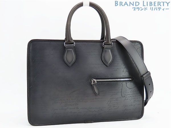ほぼ新品ベルルッティカリグラフィアンジュールスモールスクリットレザー2WAYブリーフケースビジネスバッグブラック