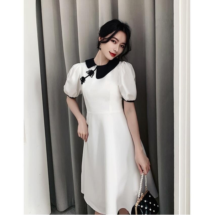 ウエディングドレス パーティードレス 10代 20代 30代 40代 ワンピース 披露宴 ミモレ丈ド