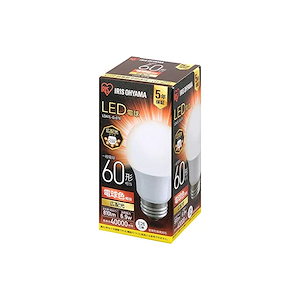 【即納】アイリスオーヤマ LED電球 口金直径26mm 広配光 60W形相当 電球色 密閉器具対応 LDA7L-G-6T6