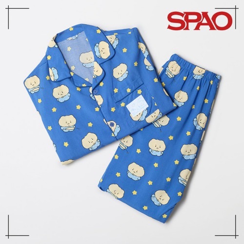 SPAO公式 壊れたクマ 長袖パジャマ BLUE 韓国人気 秋新作
