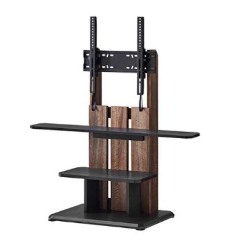 朝日木材　24～55インチ対応 テレビスタンド Swing (自立式) ダークブラウン木目＆黒木目　WS-C590-DB