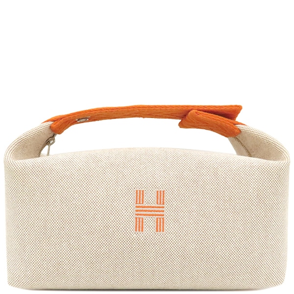 エルメス HERMES ポーチ ブリッド ア ブラック PM トワルアッシュ オレンジ×ナチュラル シルバー金具 トワルH ハンドバッグ バニティバッグ 【中古】 55,517円