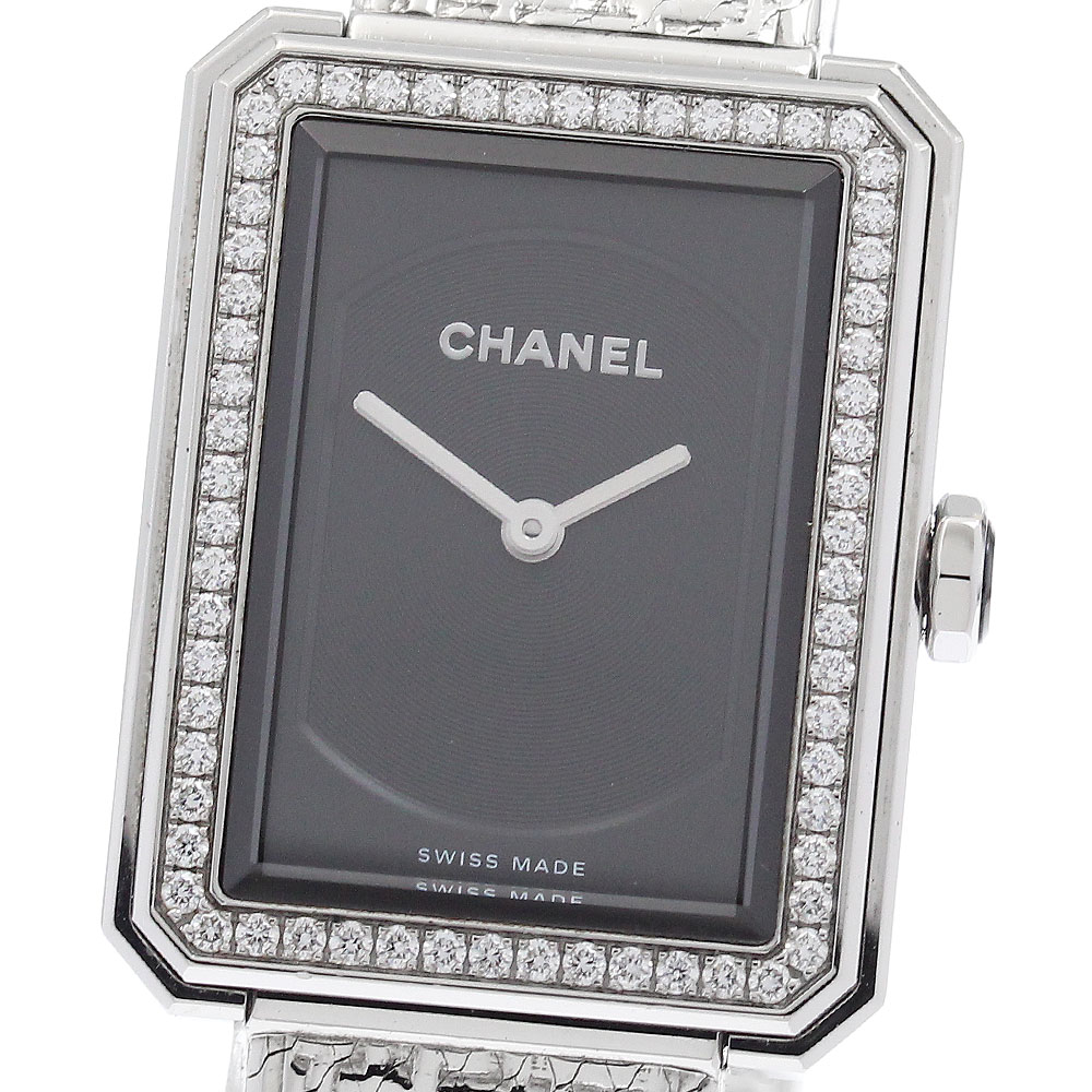 シャネル CHANEL H4877 ボーイフレンド ツイード ダイヤベゼル クォーツ レディース 良品 _951662【中古】