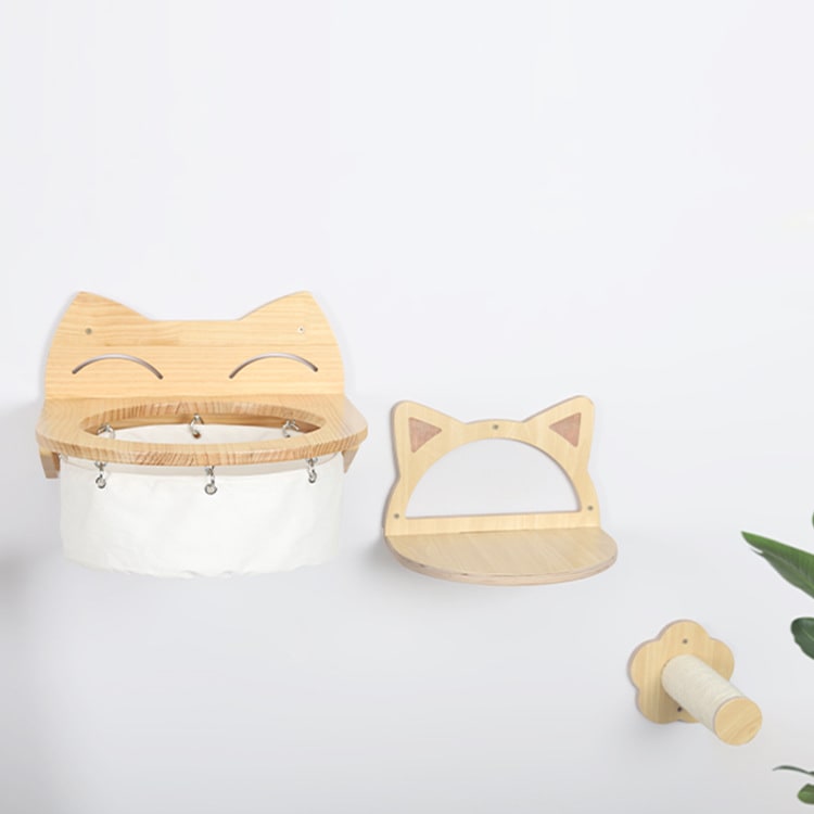 無垢材猫クライミングフレーム猫の巣ジャンプ台棚ペット吊り下げ猫ベッド猫乗り防風安い