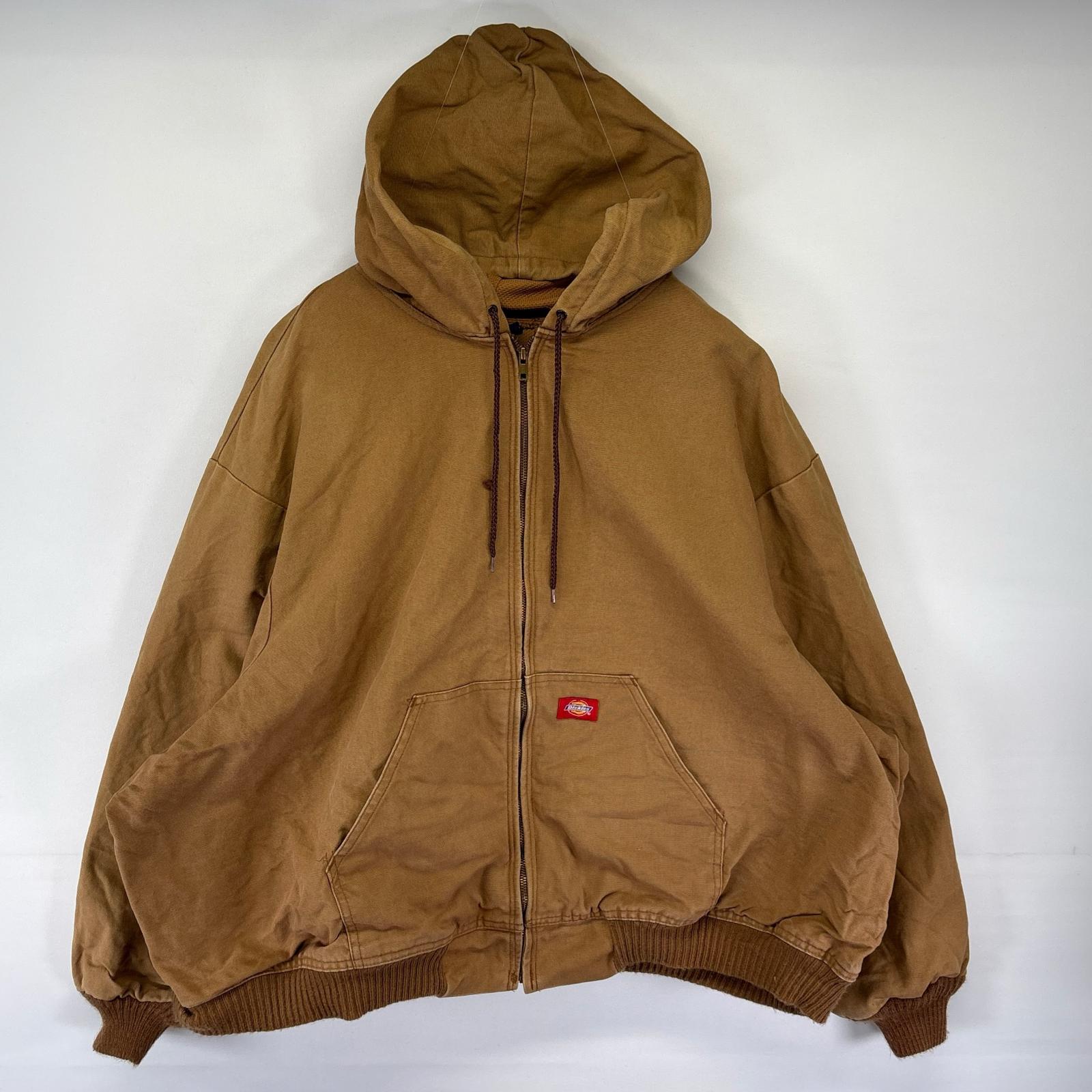 古着 ジャケット フルジップ アクティブJKTタイプ ワンポイント ロゴ 大きいサイズ 5XL ブラウン系 メンズ