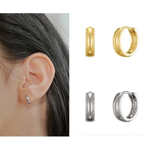 [ソジヘ/イヒョンが着用]ミルグレーンワンタッチイヤリング/人気ジュエリー 韓国人気ファッション かわいいアクセサリー