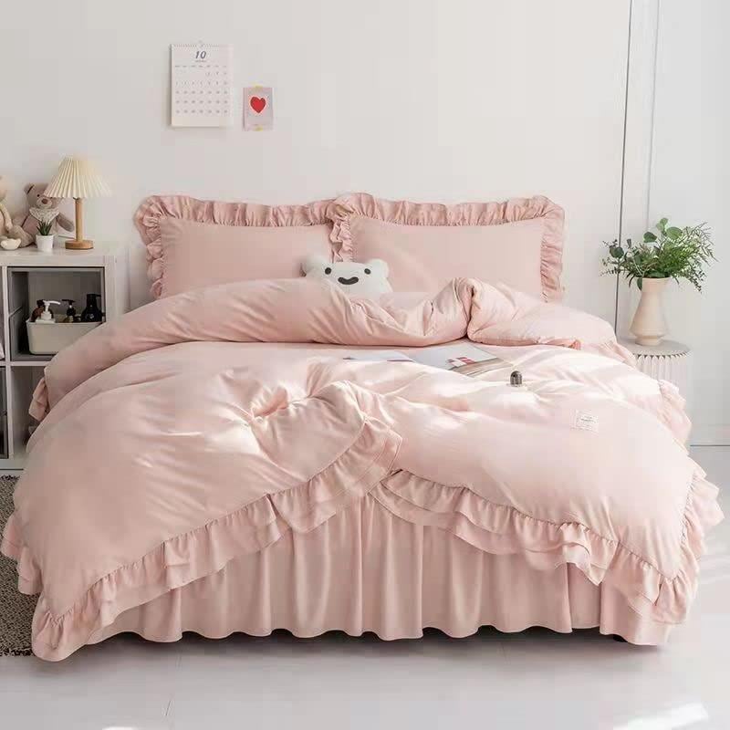 布団カバー シングル セミダブル ダブル 3/4点セット 布団カバー セット フリル 姫風 可愛い シングル掛け布団カバー ベッドスカート 枕カバー カバーシーツセット 肌に優しい フリル付きおしゃれ