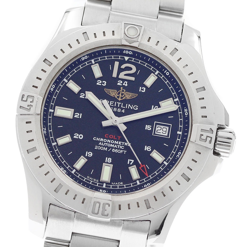 ブライトリング BREITLING A17388 コルト オートマチック デイト 自動巻き メンズ 保証書付き_951906【中古】