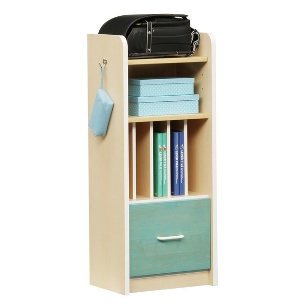 ランドセルラック(子供部屋家具/収納ラック) 幅44cm 木製(天然木) 引き出し収納付き 日本製 ナチュラル ANJUあんじゅ 完成品
