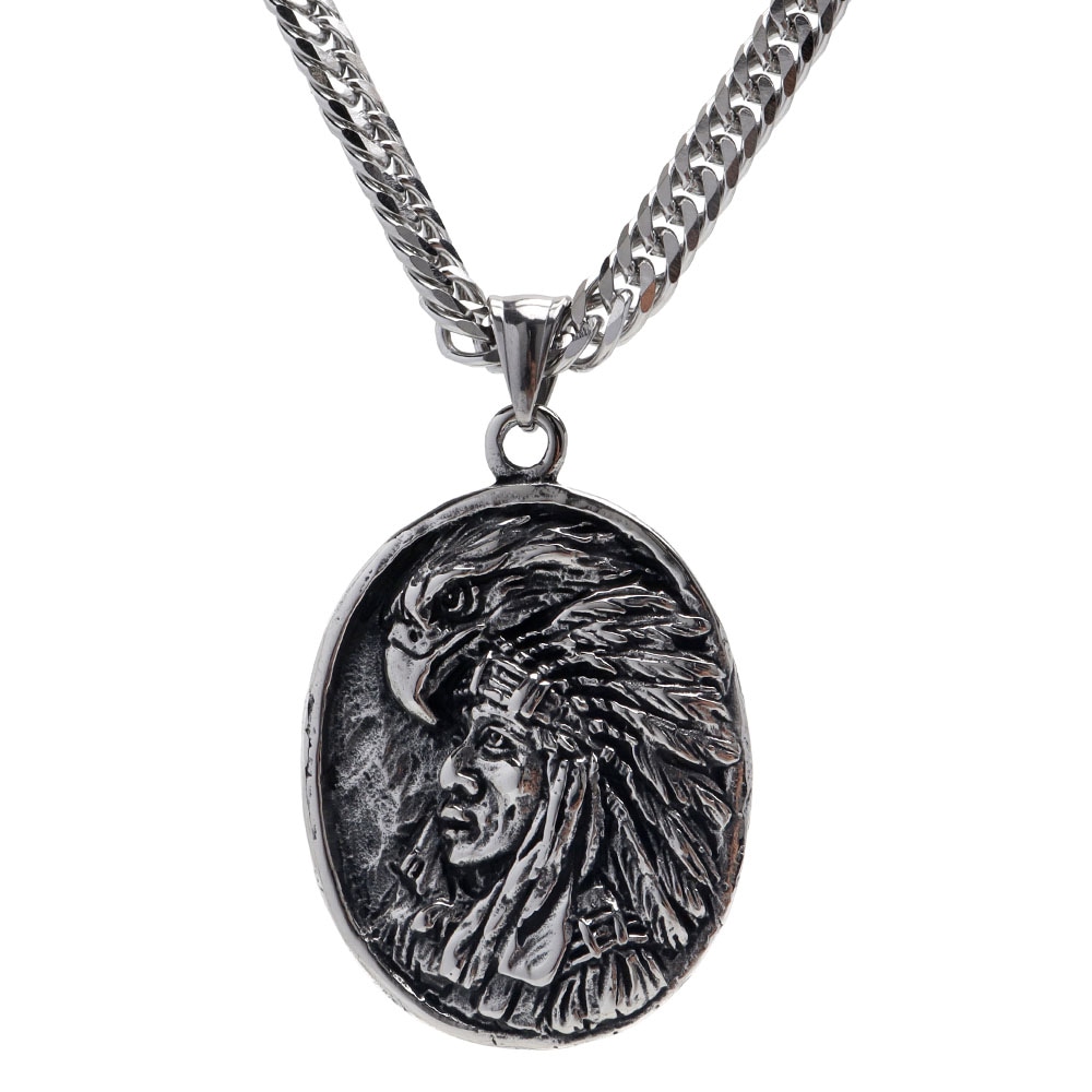 インディアンメダル＆ダブル喜平ネックレス [n879-n348-6mm]