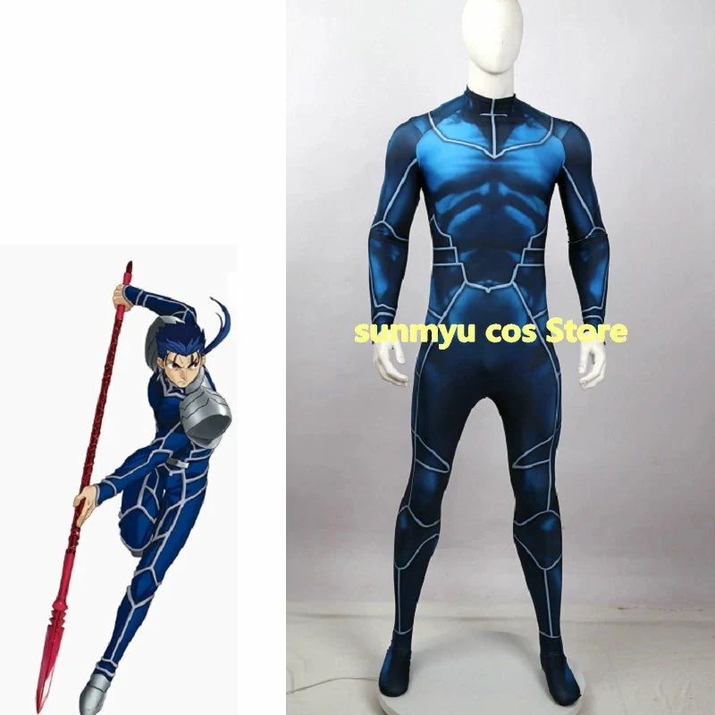 Fate/stay night ランサー（Lancer） クー・フーリン 全身スーツ コスプレ衣装 　オーダーサイズ可