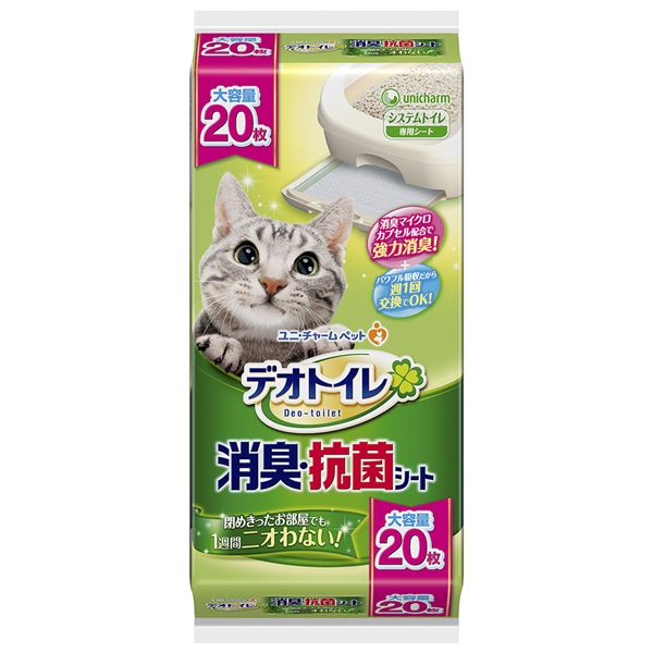 (まとめ）デオトイレ 消臭・抗菌シート 20枚 （ペット用品)(×6セット)