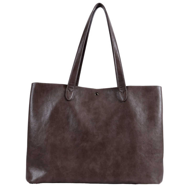 FULCRO　トートバッグ カジュアルバッグ ビジネストート PC対応 15inch フェイクレザー ダークブラウン　fca-1004-DBR