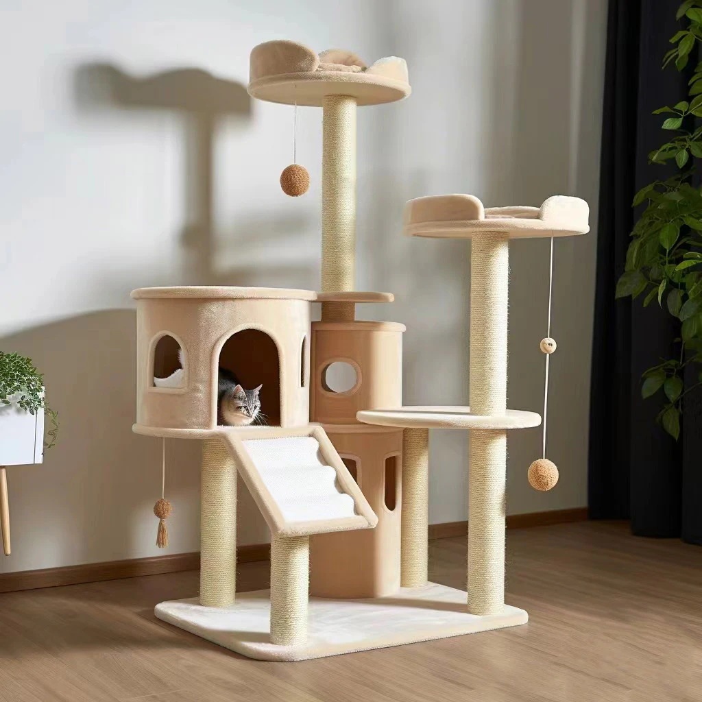 新しいデザインを追加キャットタワー 据え置き ペット用品 猫の棚登り 猫の巣 猫が板を引っかき 猫の木 猫グッズ ペットの猫 おもちゃ カプセルカプセル