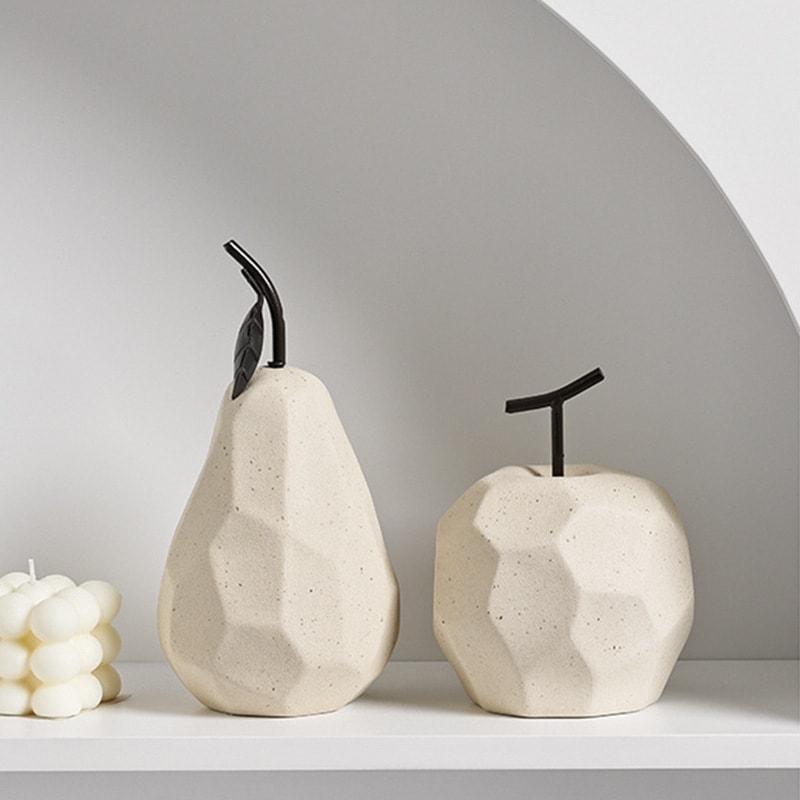 メガ割オブジェ リンゴ 洋梨 置物 幾何学的 オーナメント アート おしゃれ インテリア 装飾品 アップル ペア プレゼント セラミック 陶磁器 韓国14831462