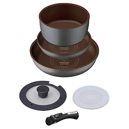 限定アイリスオーヤマ IH 対応 フライパン 鍋 6点セット ダイヤモンドコートパン 20cm 26cm シルバー 取っ手のとれる セット KI