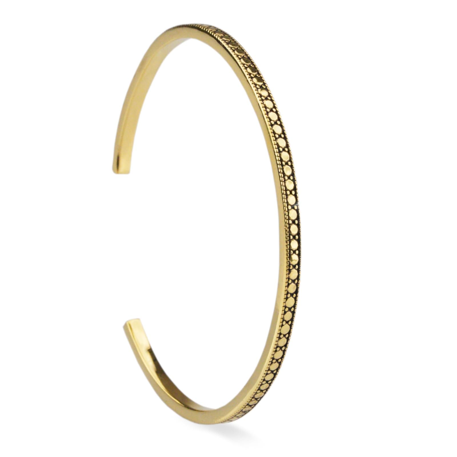 [EPIC BOLEN] シルバー 925 バングル 18Kコート ブレスレット シンプル サイズ調節可 メンズ レディース (ゴールド) 7,563円