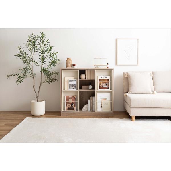 ラック 本棚 おしゃれ 大容量 ナチュラルモダン コミックラック 木製 マガジンラック ブックシェルフ スライド棚 省スペース 棚 木目