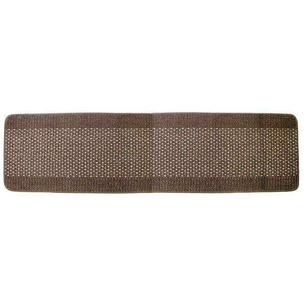 (3個セット) 洗いやすいキッチンマット/フロアマット (ブラウン) 約45×180cm 薄手ループタイプ 日本製 『優踏生』