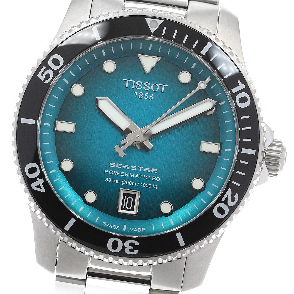 ティソ TISSOT T120.807.11.091.00 シースター1000 パワーマティック 80 40mm デイト 自動巻き メンズ 美品 _906579【中古】