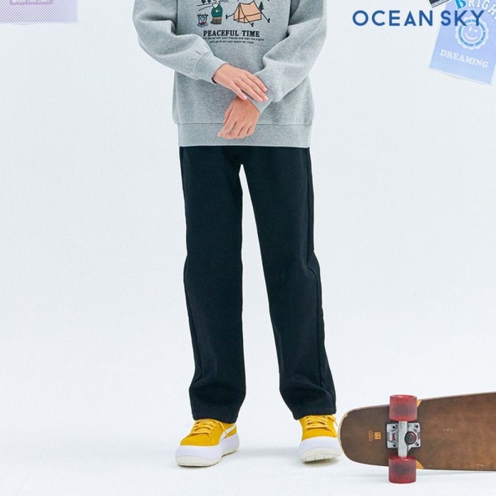 オーシャンスカイ 男の子 ブラック スリム ストレート パンツ-CFJB2311D03