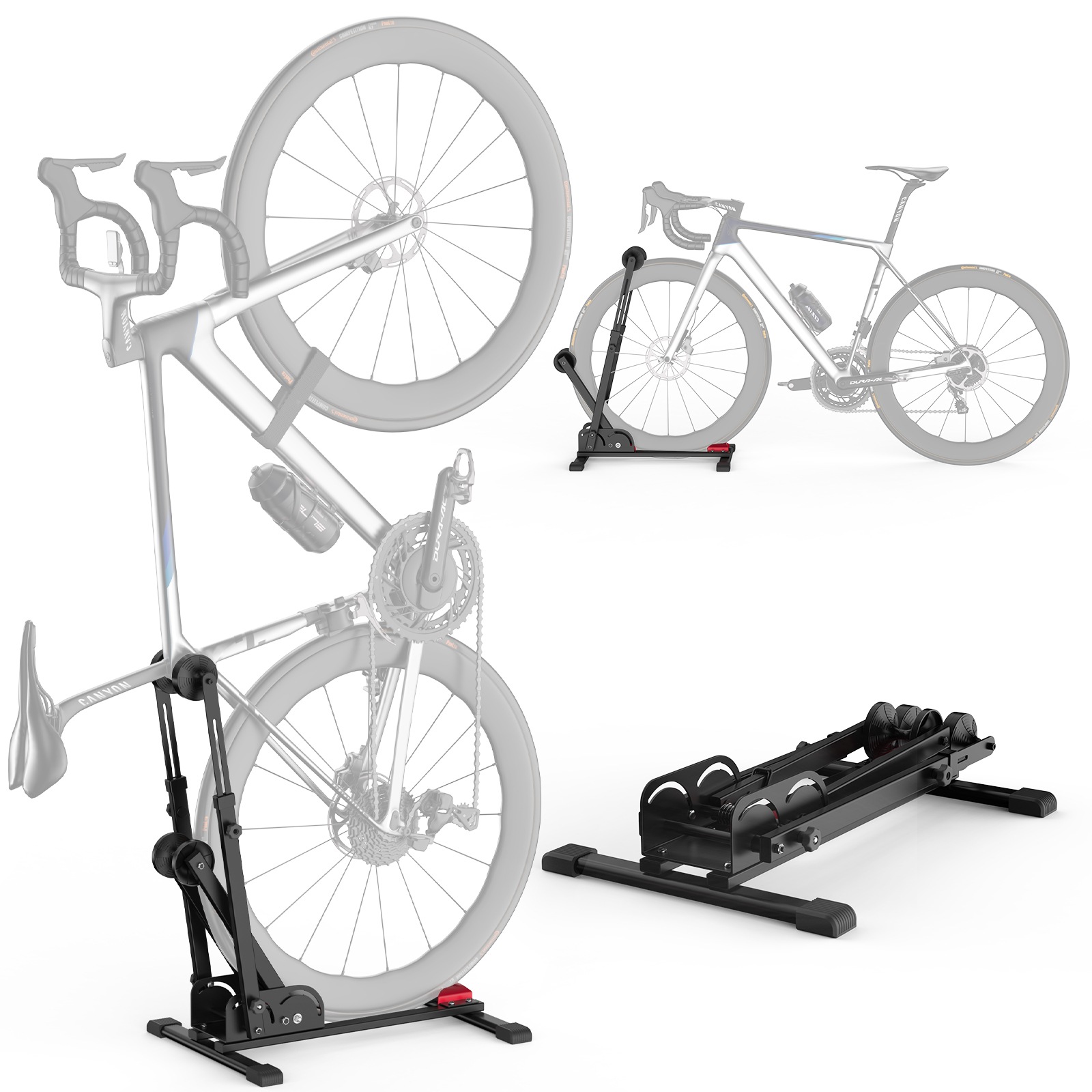 自転車スタンド 折りたたみ 55cm-85cm高さ調整可能 20～29インチ対応 横置き 縦置き対応 サイクルスタンド ディスプレイスタンド 高耐久性 安定 頑丈 駐輪用 清掃用 ロードバイク