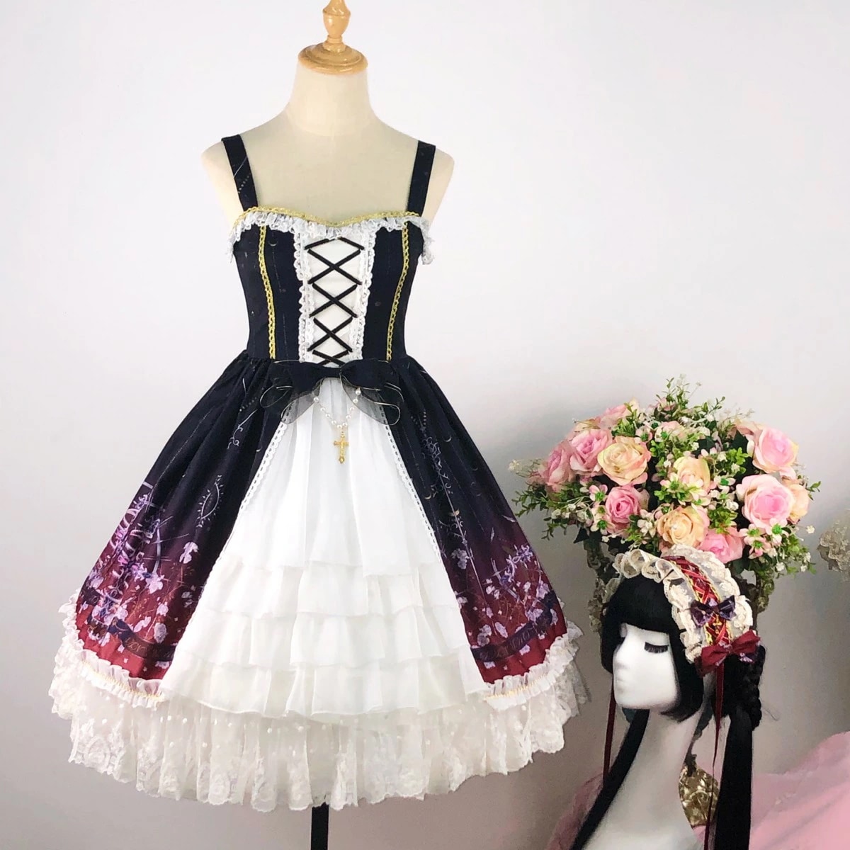 ロリータ　ワンピース　ワンピース コスプレ メイド服　コスチューム　衣装　文化祭 学園祭 　萌え 変装 レディース　ゴスロリ　 ハロウイン　可愛い　姫様　ワンピ　ゴスロリ