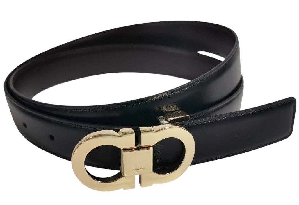 Salvatore Ferragamo 67-1041-0585983 サルヴァトーレ フェラガモ リバーシブルベルト ユニセックス スムースカーフ ガンチーニ