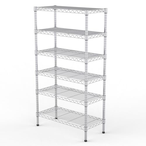 Luckycoco ラック スチールラック メタル シェルフ 棚 キッチン収納 6段 ポール径19m 10,536円