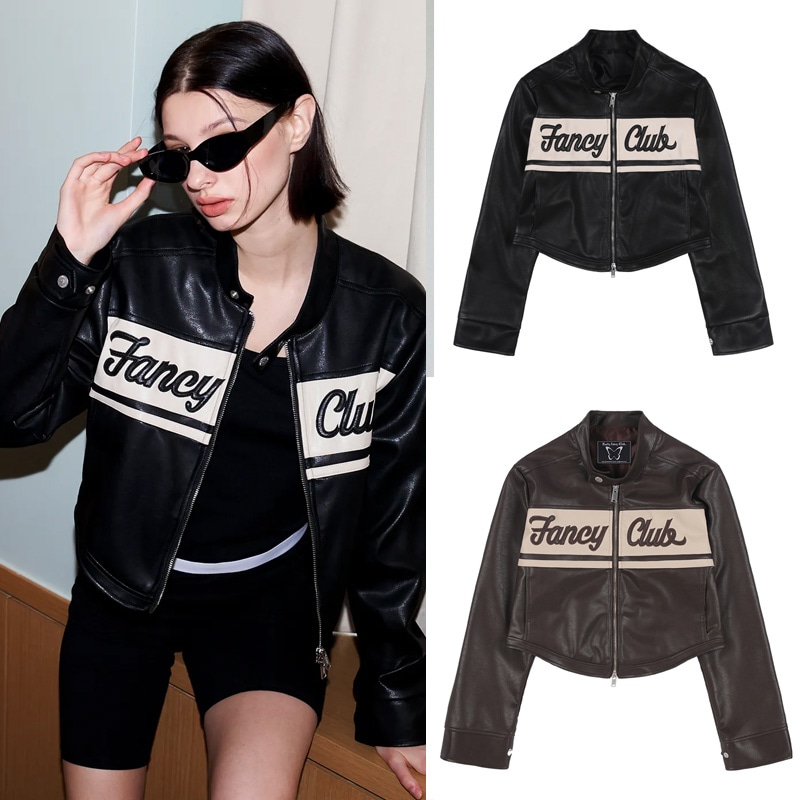 [NF]バイククロップレザージャケット(BLACK)_F22ZA931 / (BROWN)_F23ZA931