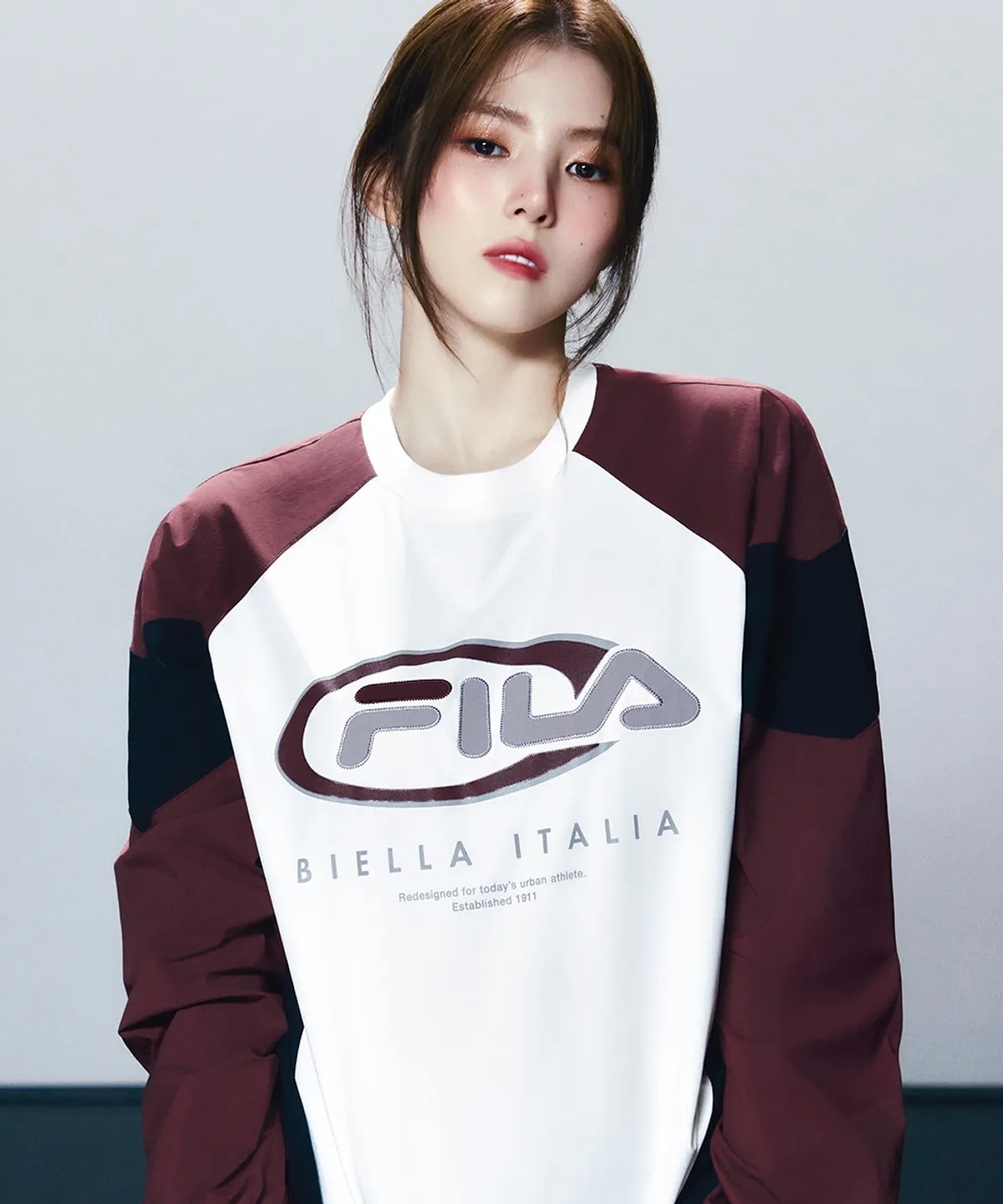 [ハンソヒ着用] カラー ブロック ウーブン マンツーマンTシャツ(FS2POG3105XWIN) 韓国の人気ファッションブランド