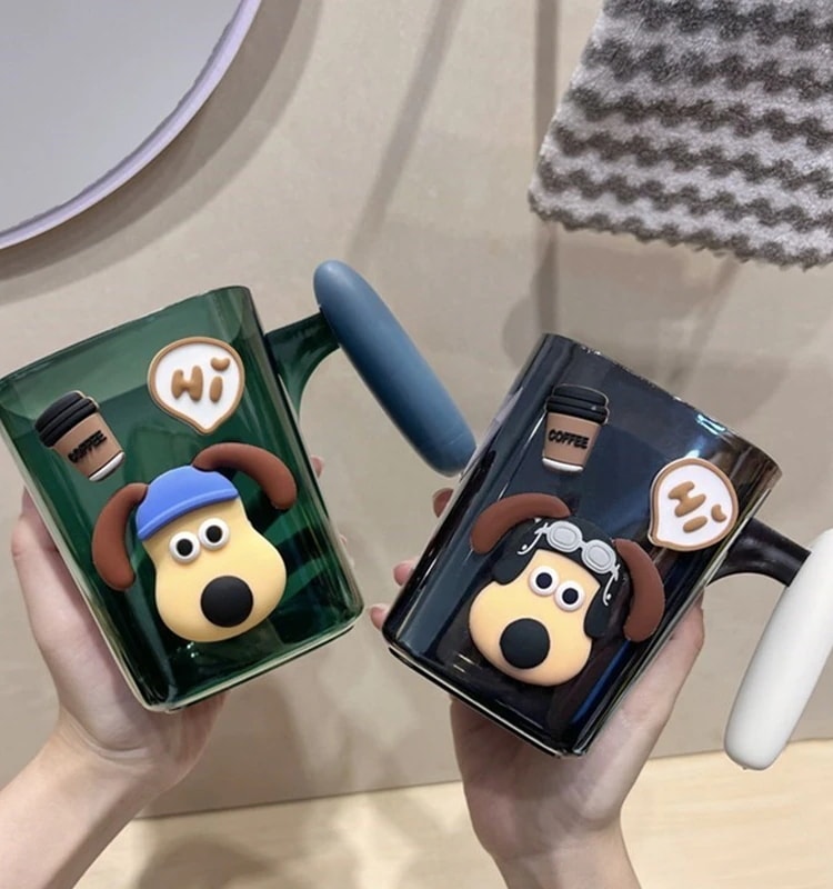 家庭用のマウスウォッシュカップのペア子供やカップル向けのかわいい犬の歯ブラシを購入