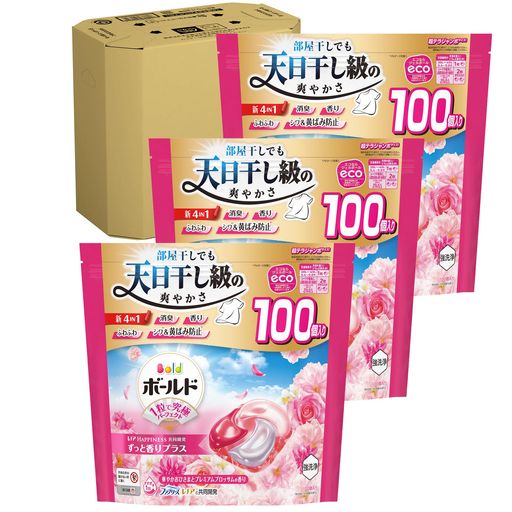 ボールド 洗濯洗剤 ジェルボール 4in1 華やかおひさまとプレミアムブロッサムの香り 詰め替え 100個x3袋 [大容量] [ケース品]
