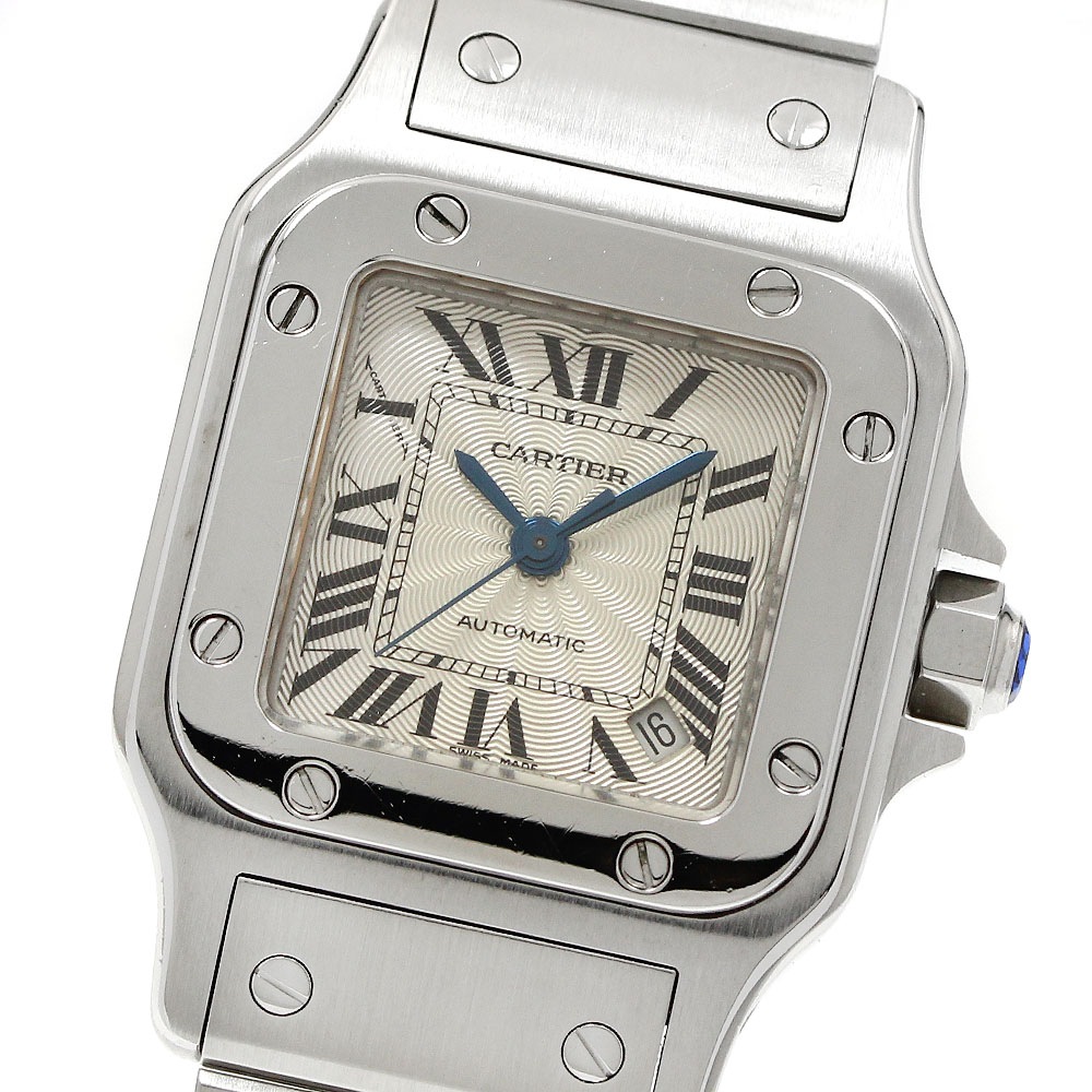 カルティエ CARTIER W20054D6 サントスガルベ SM デイト 観音バックル 自動巻き レディース _952423【中古】