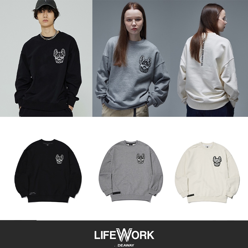 [LlFEWORK]関税なし Mini Radoc Buccle Wappen Sweatshirtミニラドックブクルワッペンスウェットシャツ
