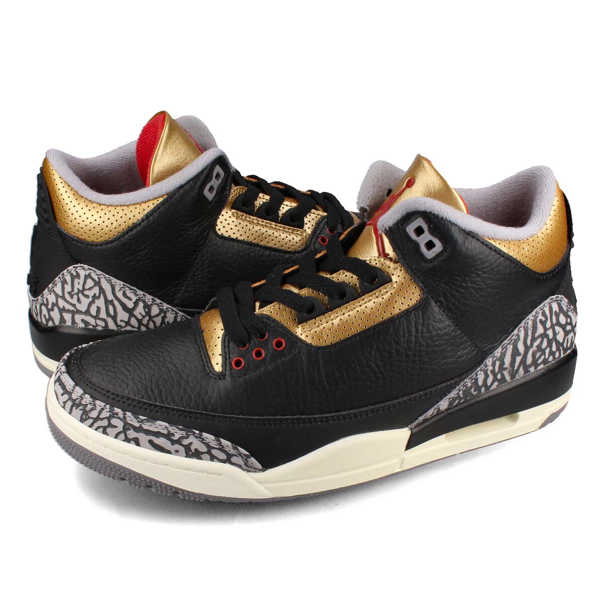 WMNS AIR JORDAN 3 RETRO BLACK/FIRE RED/METALLIC GOLD/CEMENT GREY