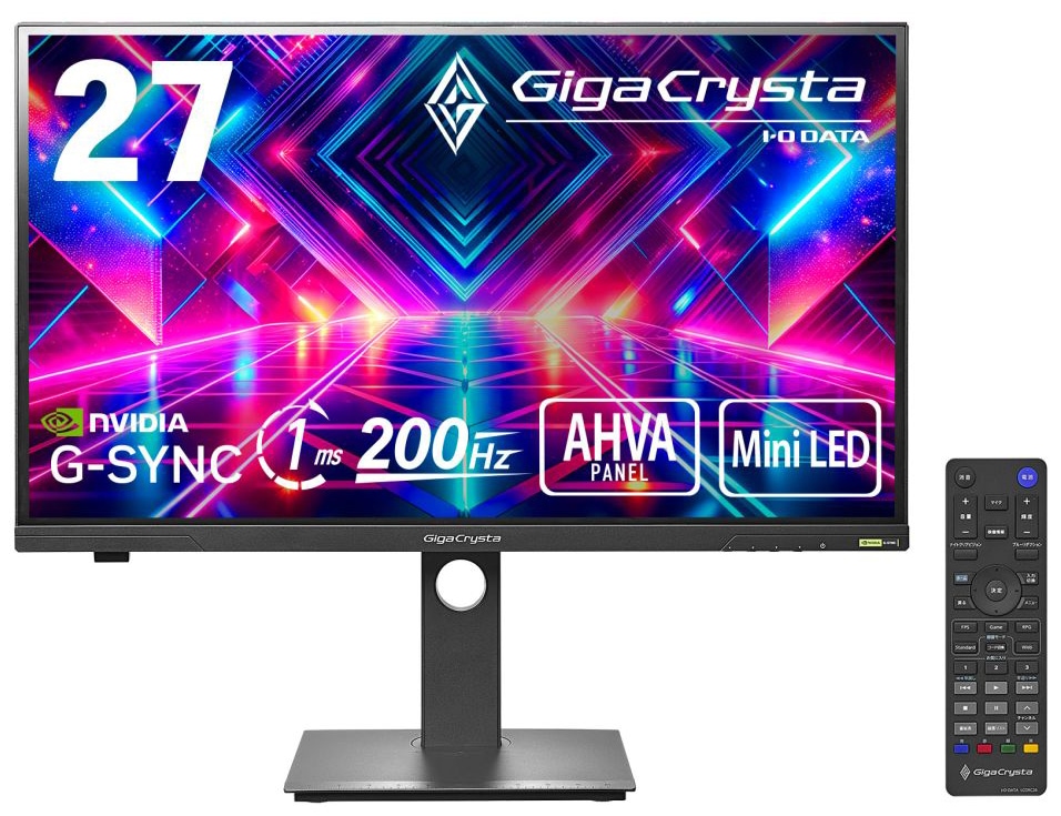 アイ・オー・データ機器I-O DATA ゲーミング液晶ディスプレイ(27型/AHVA/Mini LED/WQHD 2560×1440/200Hz/0.9ms/HDR1000/HDMI2.1/DP/V 70,400円