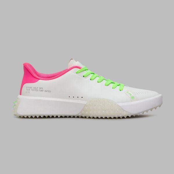 女性ゴルフシューズ ホワイト スパイクレス レザー 練習靴 スニーカー 2025FW_P411170283