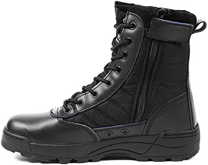 ミリタリースタイルな足下 サバイバルゲーム にも YKK監修 第三世代 サイドジッパー タクティ カル ブーツ ブラック41 25.5cm( ブラック41（25.5cm）)