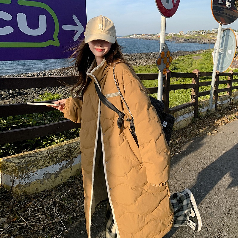 セミロング 綿服 ニューデザイン 韓国版 ファッション ゆったり 厚手 気質 あたたまること