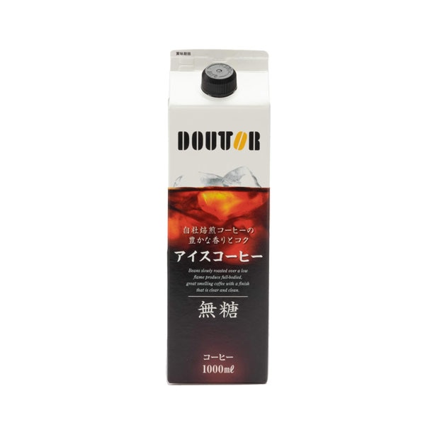[送料無料] ドトール アイスコーヒー 無糖 1L24本[6本4箱]【45営業日以内に出荷】 ブラックコーヒー 珈琲 リキッドコーヒー アイスコーヒー 無糖