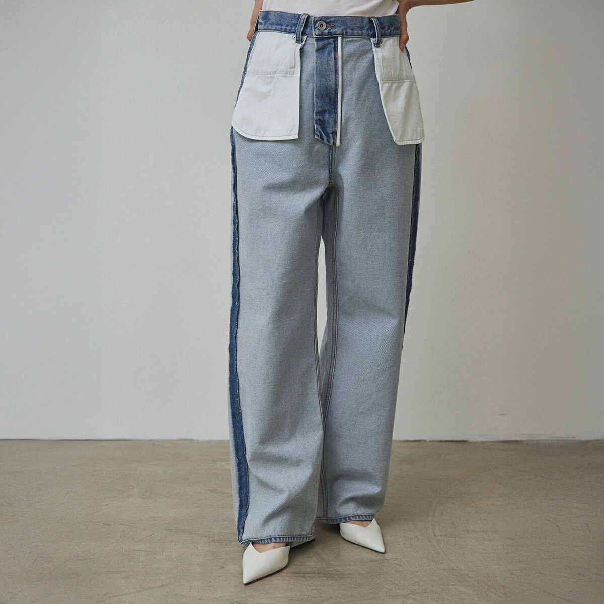 Abor アボア デニムパンツ Inside Out Denim インサイドアウト 251-62001 レディース ケミカルウォッシュ Gパン ジーパン ジーンズ ルーズフィット 【mega】