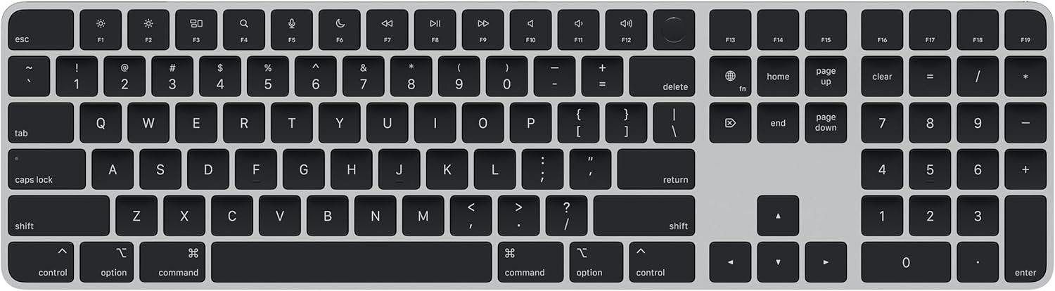 シリコン搭載Macモデル用Touch ID搭載Magic Keyboard テンキー付き- 英語US- ブラックキー シルバー