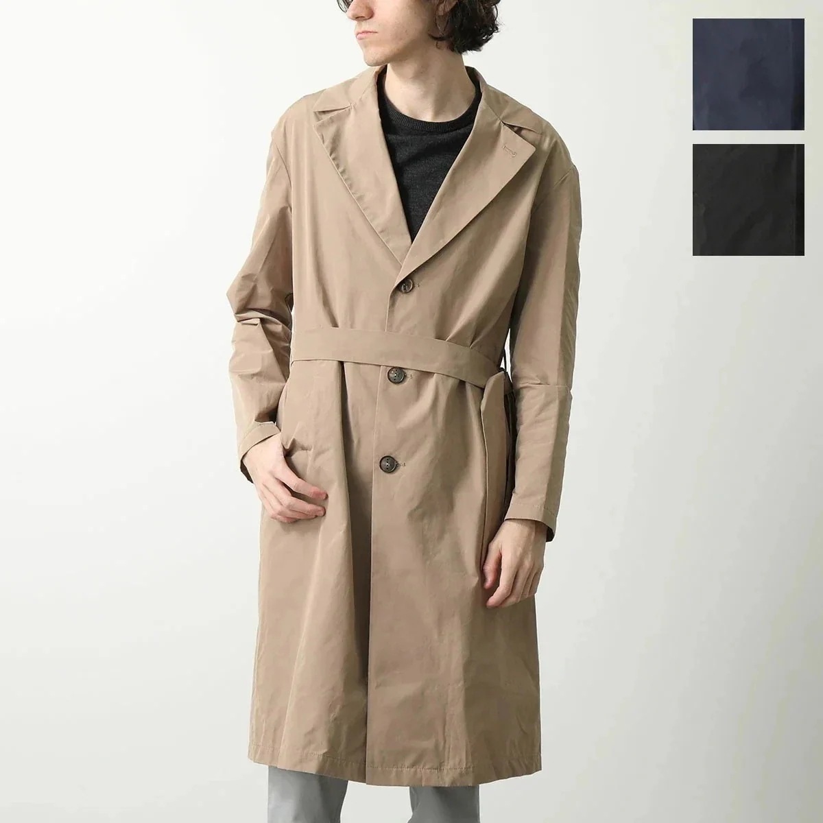 HEVO イーヴォ コート OSTUNI F718 オストゥーニ メンズ ベルテッドコート スプリングコート チェスターコート ロングコート シングルブレスト