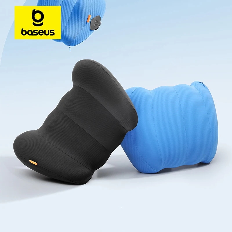 Baseus-ランバーフォーム付きの車のヘッドレスト,首と腰用の通気性と人間工学に基づいたチェア