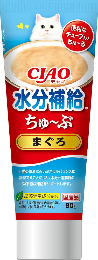 （まとめ買い）いなばペットフード CIAO ちゅぶ 水分補給 まぐろ 80g 猫用おやつ [x16]